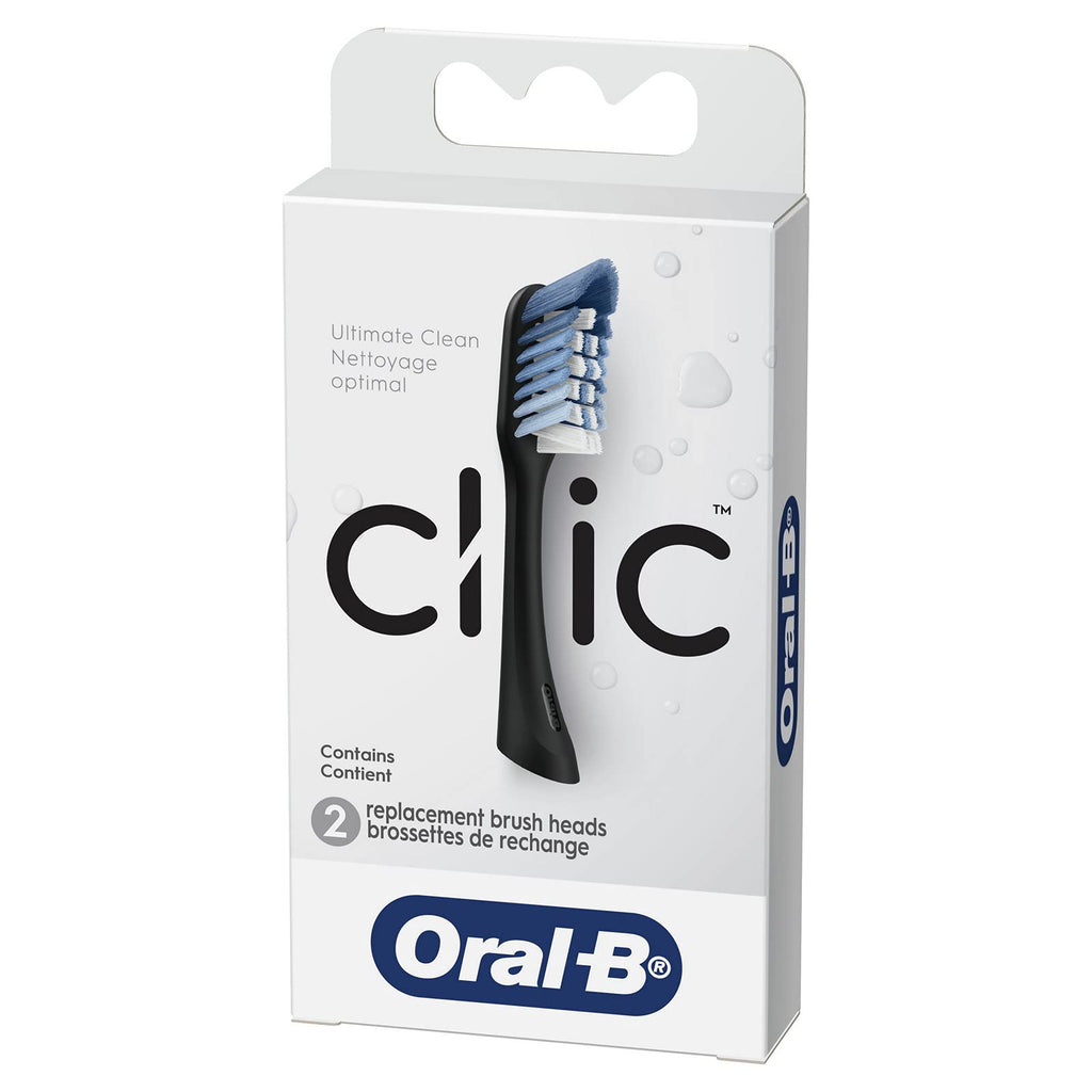 Buy now Oral-B Clic Toothbrush Replacement Brush Heads, Black, 2 Count at indiglob india