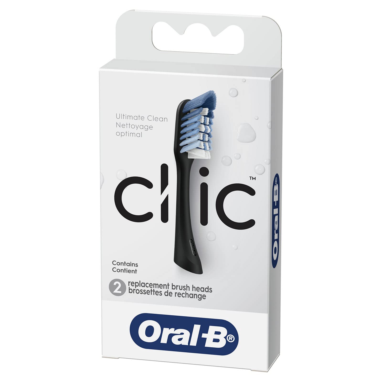 Buy now Oral-B Clic Toothbrush Replacement Brush Heads, Black, 2 Count at indiglob india