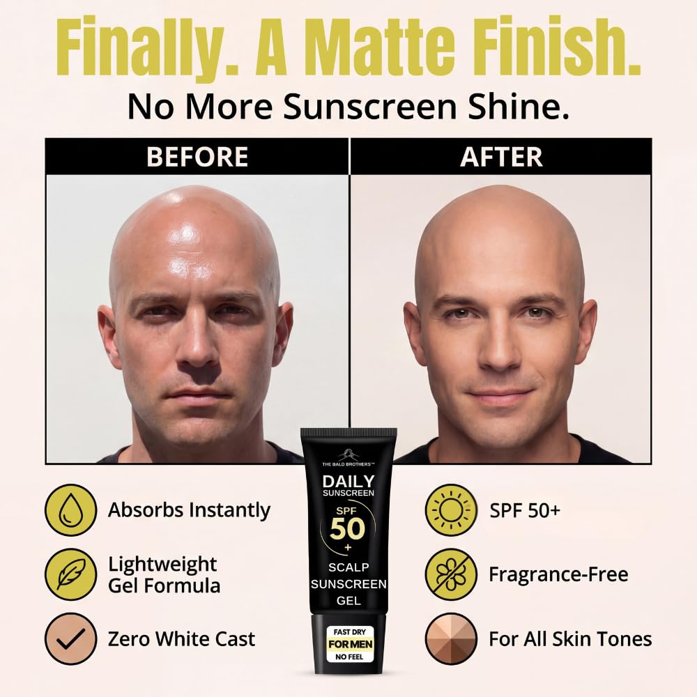 The Bald Brothers Bald Head Care | Daily SPF50 Invisible Sunscreen Gel
