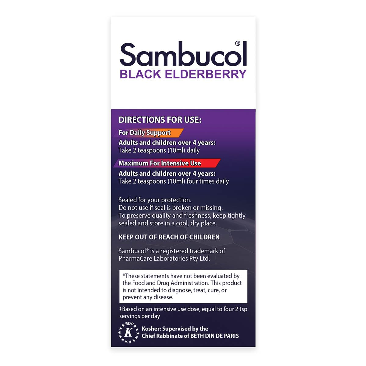 Sambucol Advanced Black Elderberry Syrup, Immune Support - 4 Fl Oz