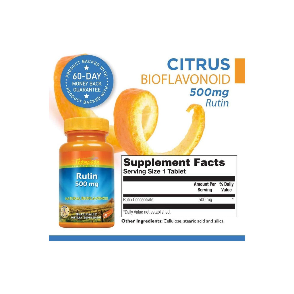 Buy now Thompson Rutin 500mg | Bioflavonoid and Antioxidant | Healthy Vascular System Support | Non-GMO & Vegan | Lab Verified | 60 Tablets at indiglob india