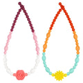 Chew Necklaces for Sensory Kids & Toddlers, 2 Pack One Piece Fidget Chewlry