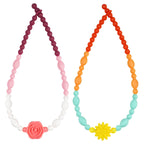 Chew Necklaces for Sensory Kids & Toddlers, 2 Pack One Piece Fidget Chewlry