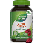 Nature's Way Zinc Gummies, 100% Daily Value of Zinc per Serving, 120 ct | Immune Support Gummy for Adults & Kids 9+*, Gluten Free, Plant-Based Pectin, Mixed Berry Flavored