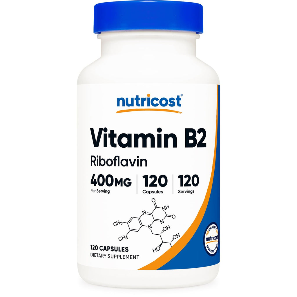 Nutricost Vitamin B2 (Riboflavin) 400mg, 120 Capsules, Gluten Free | GMO-Free