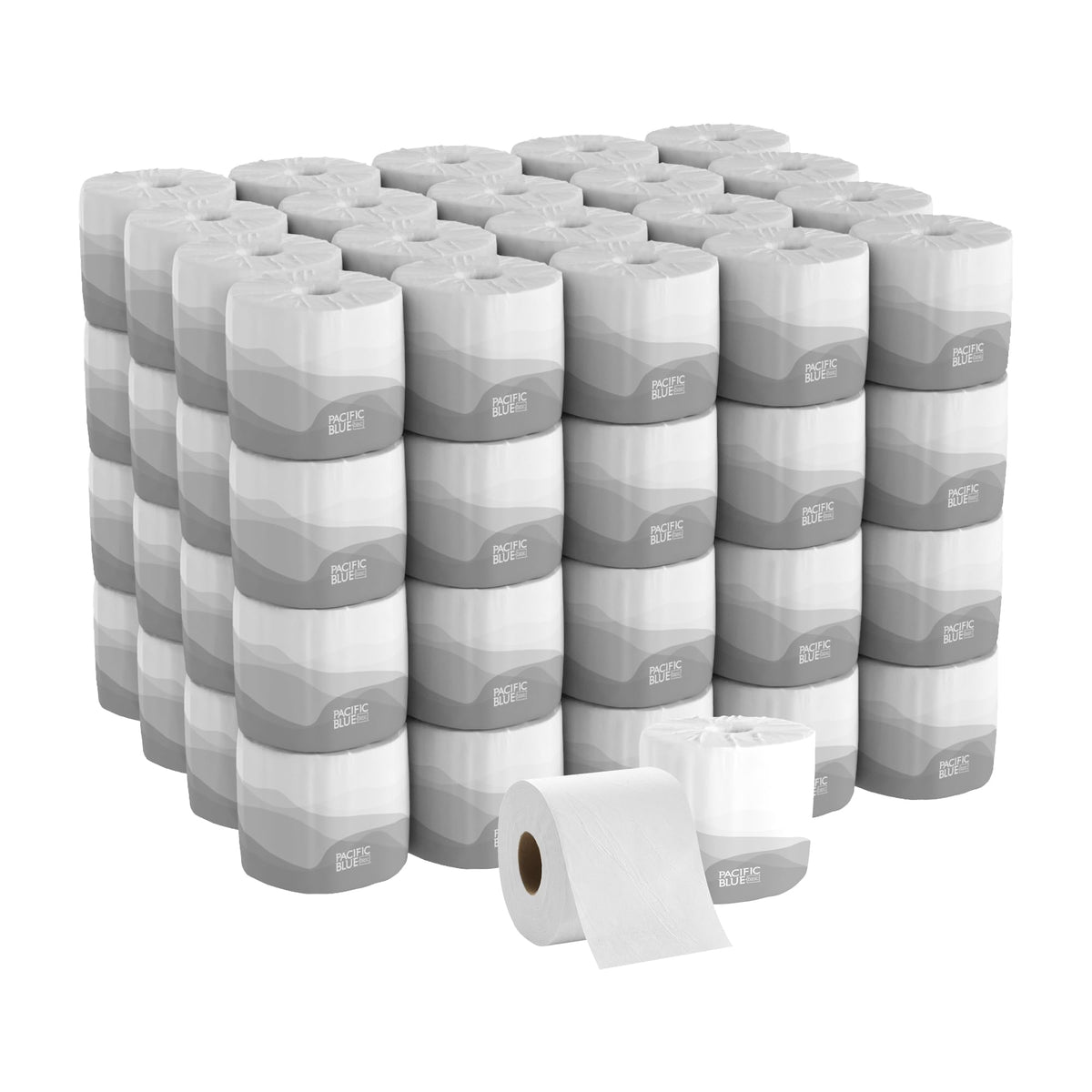 Georgia-Pacific Pacific Blue Basic 2-Ply Embossed Toilet Paper,19880/01, 550 Sheets Per Roll, 80 Rolls Per Case