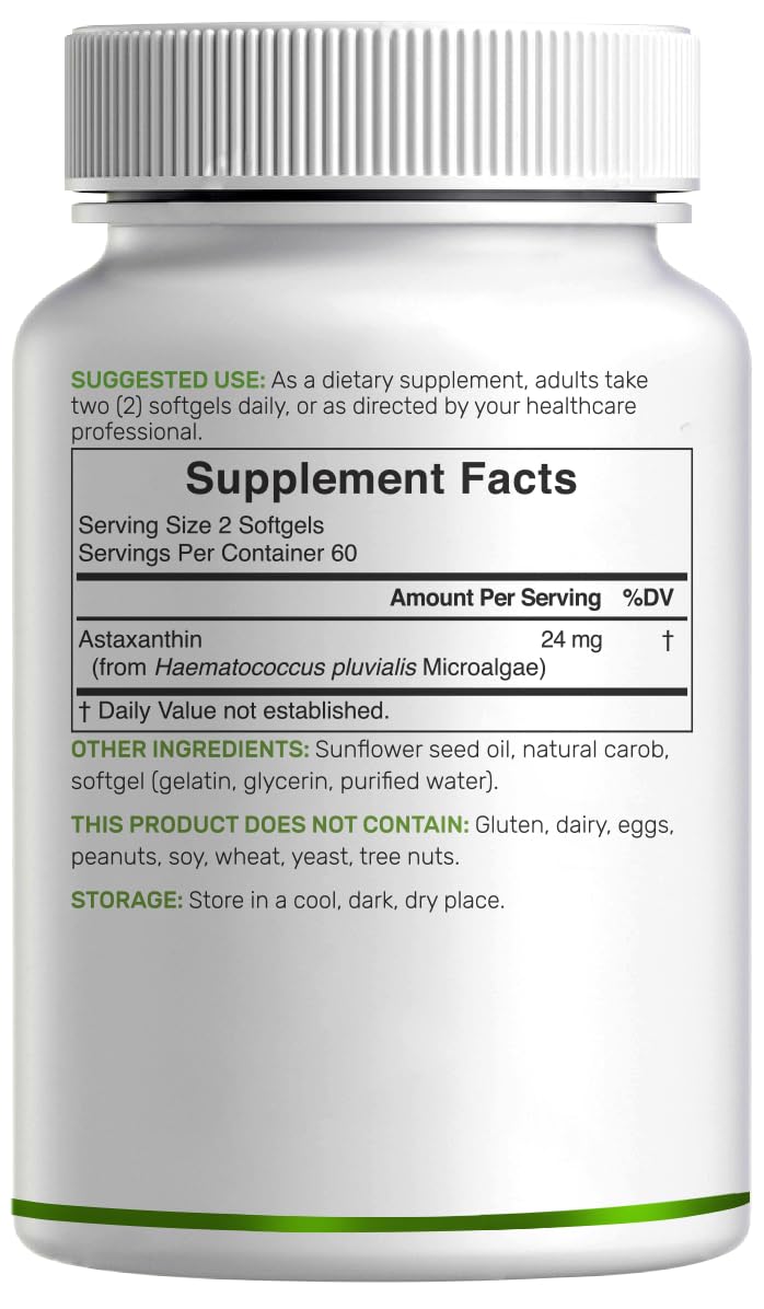 DEAL SUPPLEMENT Astaxanthin 24mg Per Serving, 120 Softgels