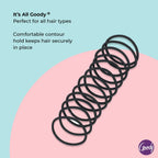 Goody Ouchless Hair Elastics – No Pull, No Breakage, Tangle-Free Hold for Thick, Curly, Coily & Textured Hair – 70 Count, Black, Long-Lasting Ponytail Holders for Women & Men