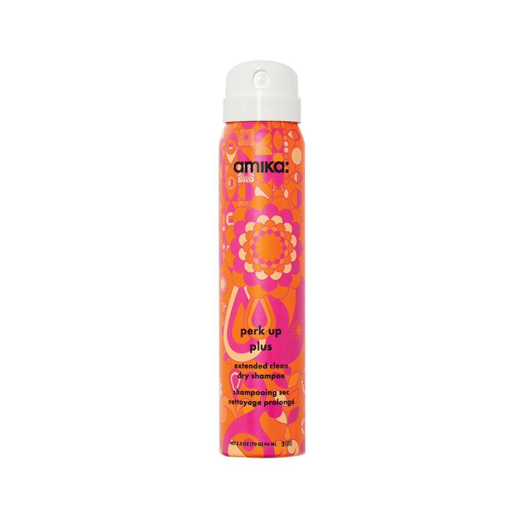 amika perk up plus extended clean dry shampoo | lightweight + buildable, extend time even further between wash days, invisible finish + no white residue, for all hair types