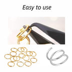 6 Size Gold and Sliver Jump Rings,Double Loops Round Split Small and Medium Key Chain Ring for Jewelry Making and Keychain Home Car Dog tag Rings DIY Crafts