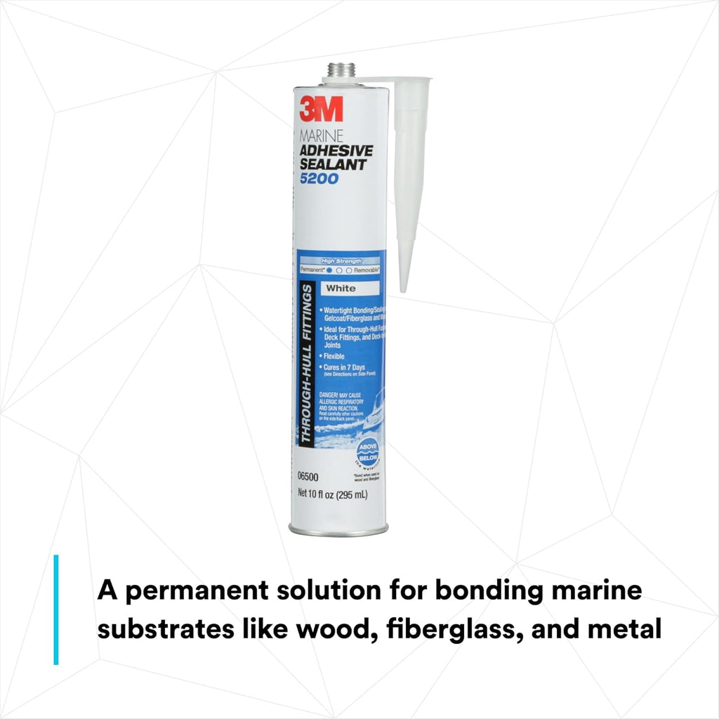 Buy now 3M Marine Adhesive Sealant 5200 (06500) Permanent Bonding and Sealing for Boats and RVs Above and Below the Waterline Waterproof Repair, White, 10 fl oz Cartridge at indiglob india