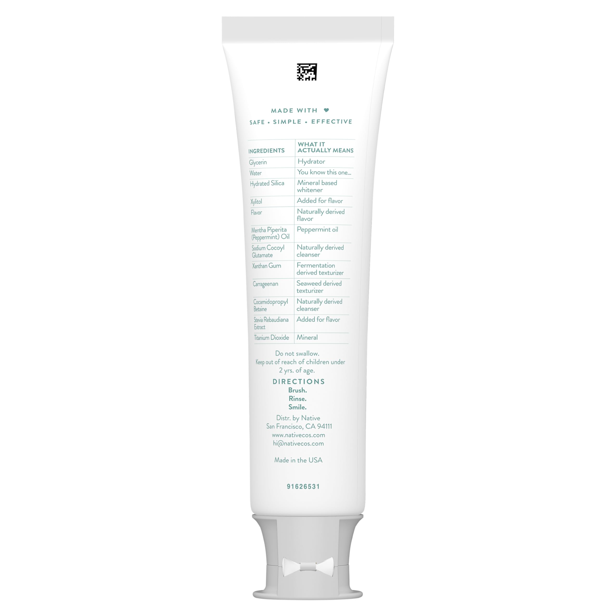 Buy now Native Fluoride Free Toothpaste, Whitening - for Adult, Kids 2+ Oral Care - Wild Mint & Peppermint Oil Flavor, 4.1oz (Pack of 3) at indiglob india