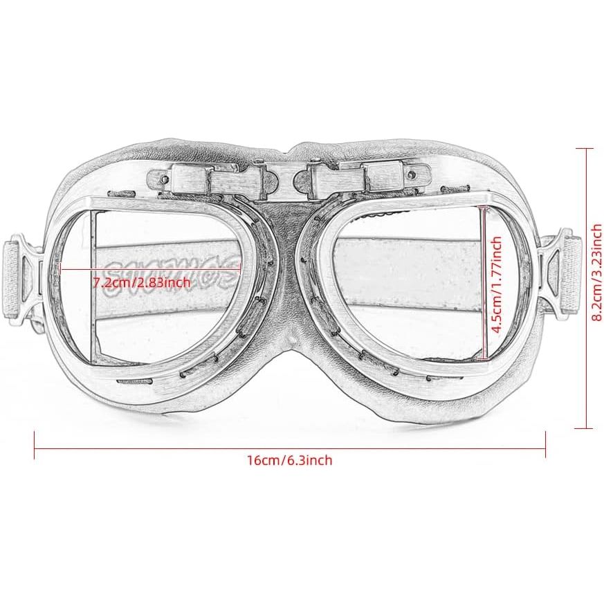Buy now evomosa Motorcycle Goggles Vintage Pilot Style Cruiser Scooter Goggle Outdoor Sand Goggles Bike Racer Cruiser Touring Eyewear for Half Helmet at indiglob india