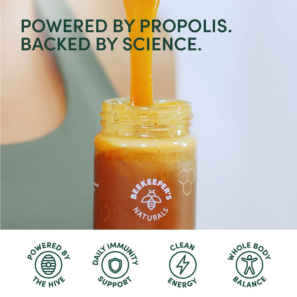 Beekeeper's Naturals Superfood Honey w/ Royal Jelly, Bee Pollen, 11.6 oz | Bee Pollen, Royal Jelly, Propolis, Natural Energy & Immune Support