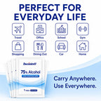 Extra Large 75% Alcohol Wipes, 100 Individually Wrapped 6 x 8 Inch Sanitizing Wipes