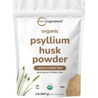 Micro Ingredients Organic Psyllium Husk Powder, 2lbs (32oz) | Daily Soluble Fiber Supplement | India Origin | Non-GMO, Keto Friendly, Vegan