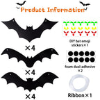 YUJUN Halloween Hanging Bats for 12PCS 3D Halloween Yard Outdoor Decoration