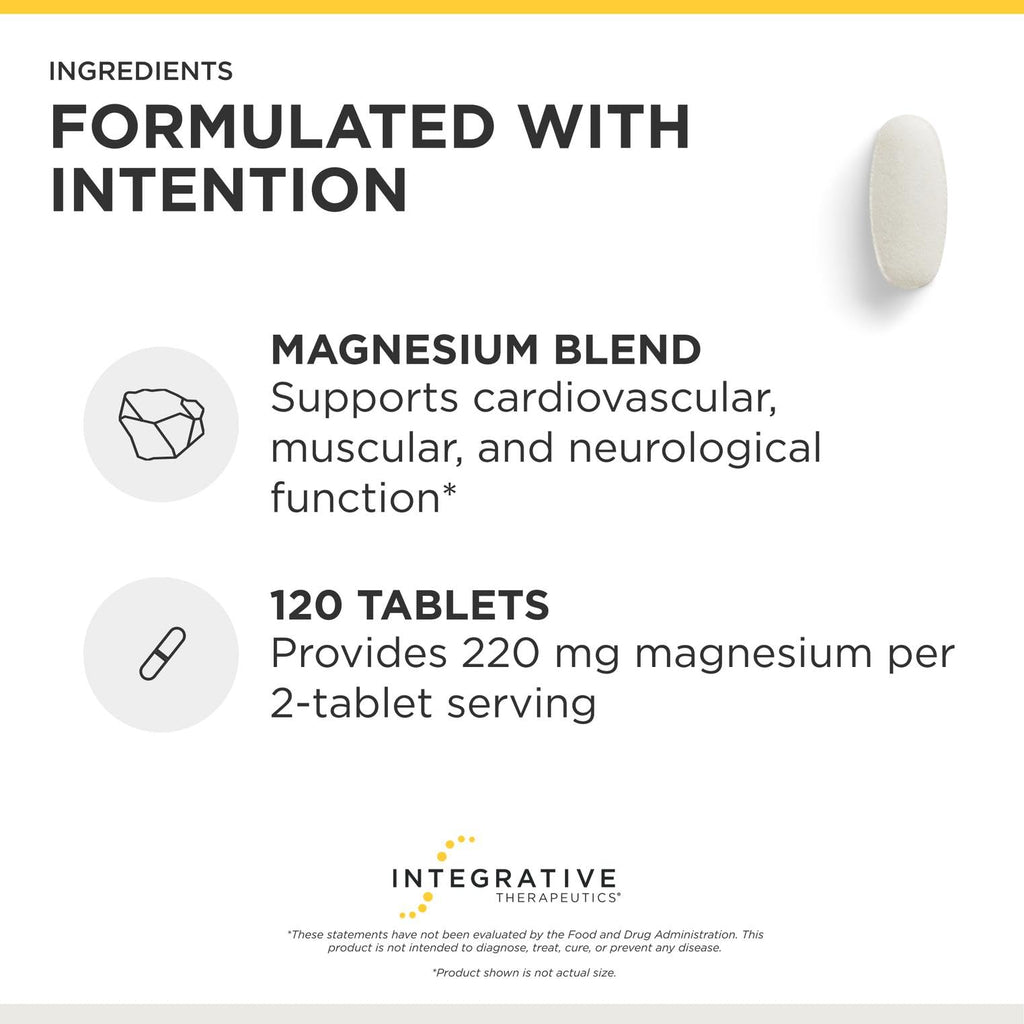 Integrative Therapeutics Magnesium Glycinate Plus - Cardiovascular Support Supplement* - Supports Brain & Muscular Function* - 120 Count (60 Servings)