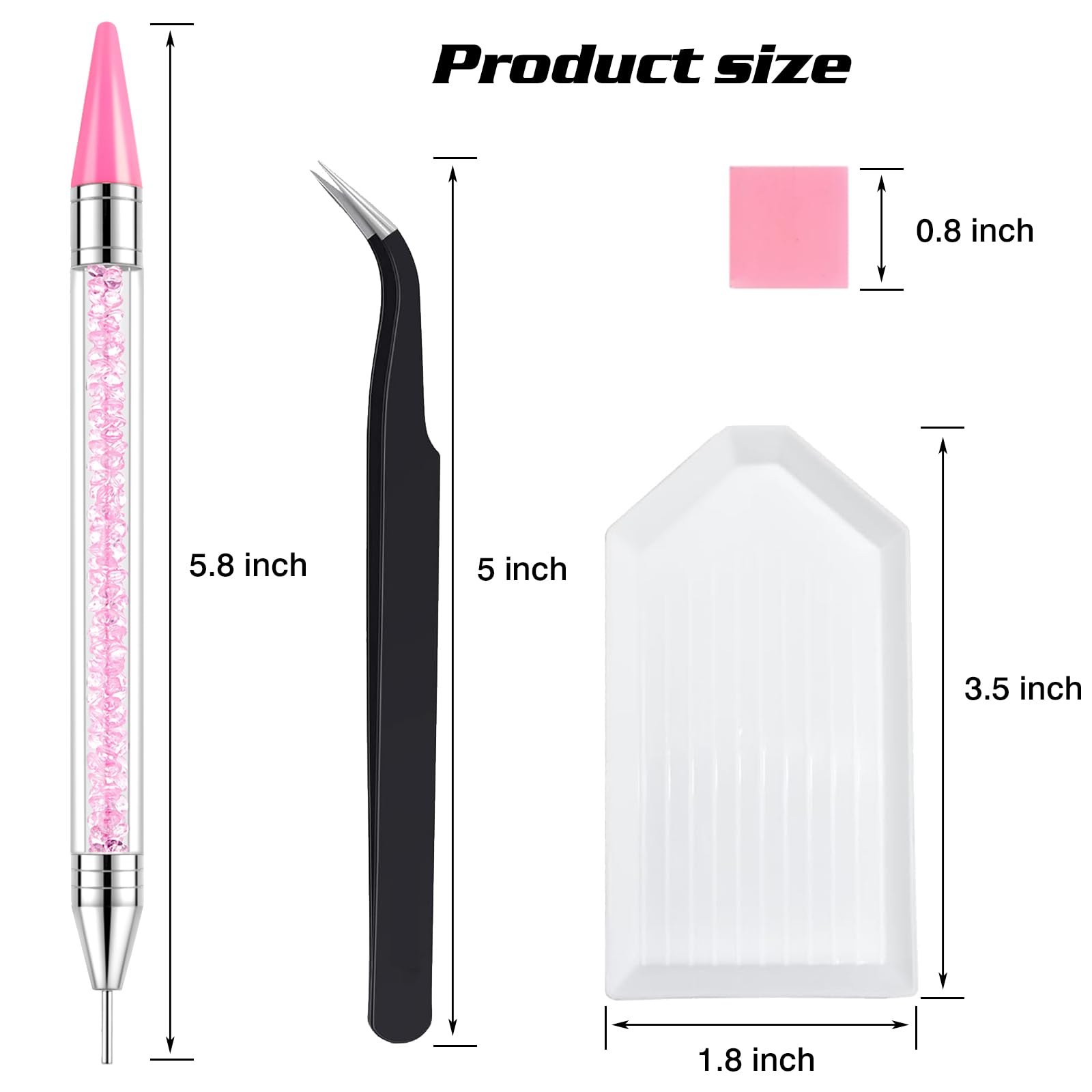 Rhinestone Picker Tool, 2 Bedazzling Pen, 6 Extra Wax Tips&Tweezer | 16Pcs Bedazzling Tools, Diamond Painting Dotting Pen with Precision Tweezer, Nail Art DIY Kit