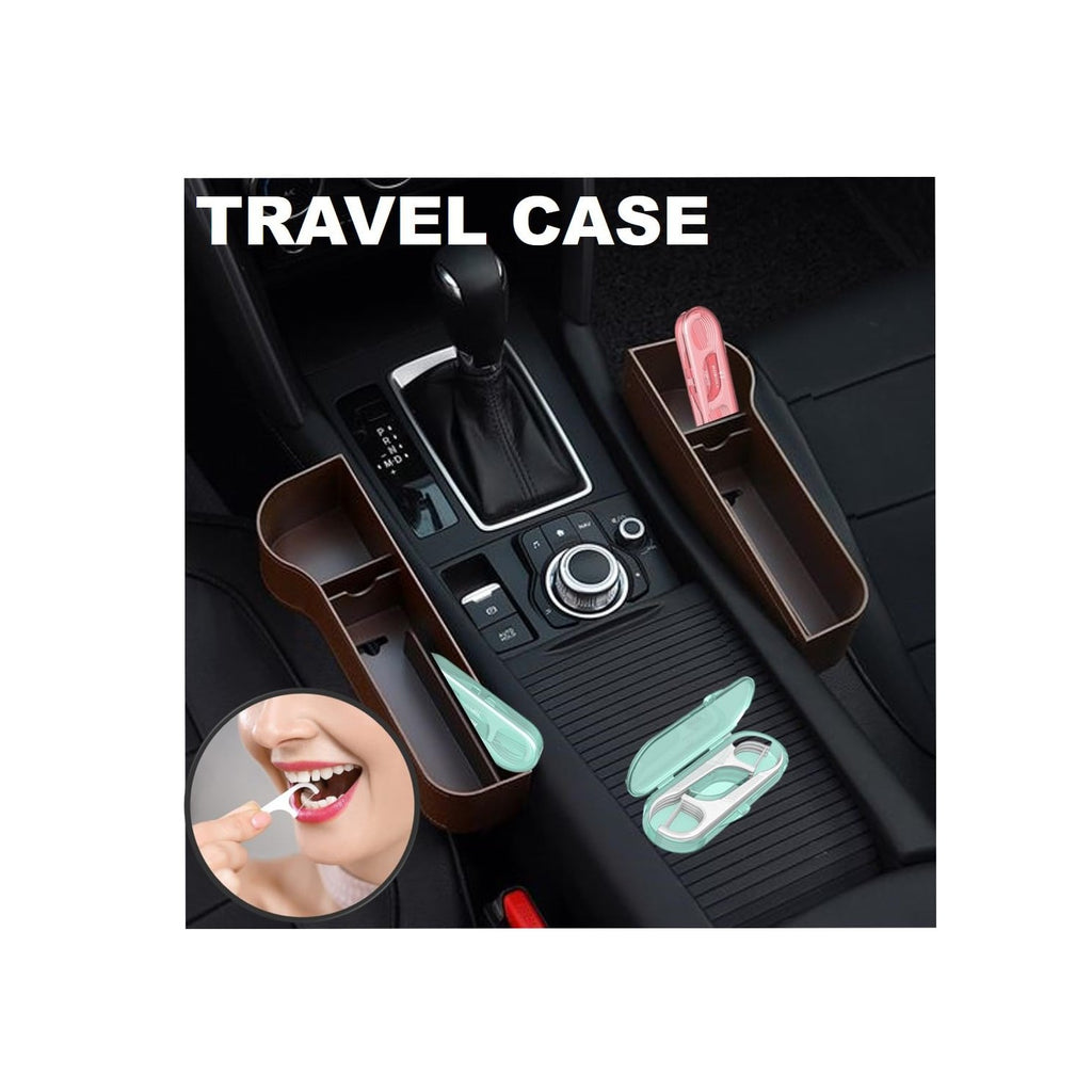 QUALIALL Travel Dental Floss Pick Case, 14 Packs, Green, Pink