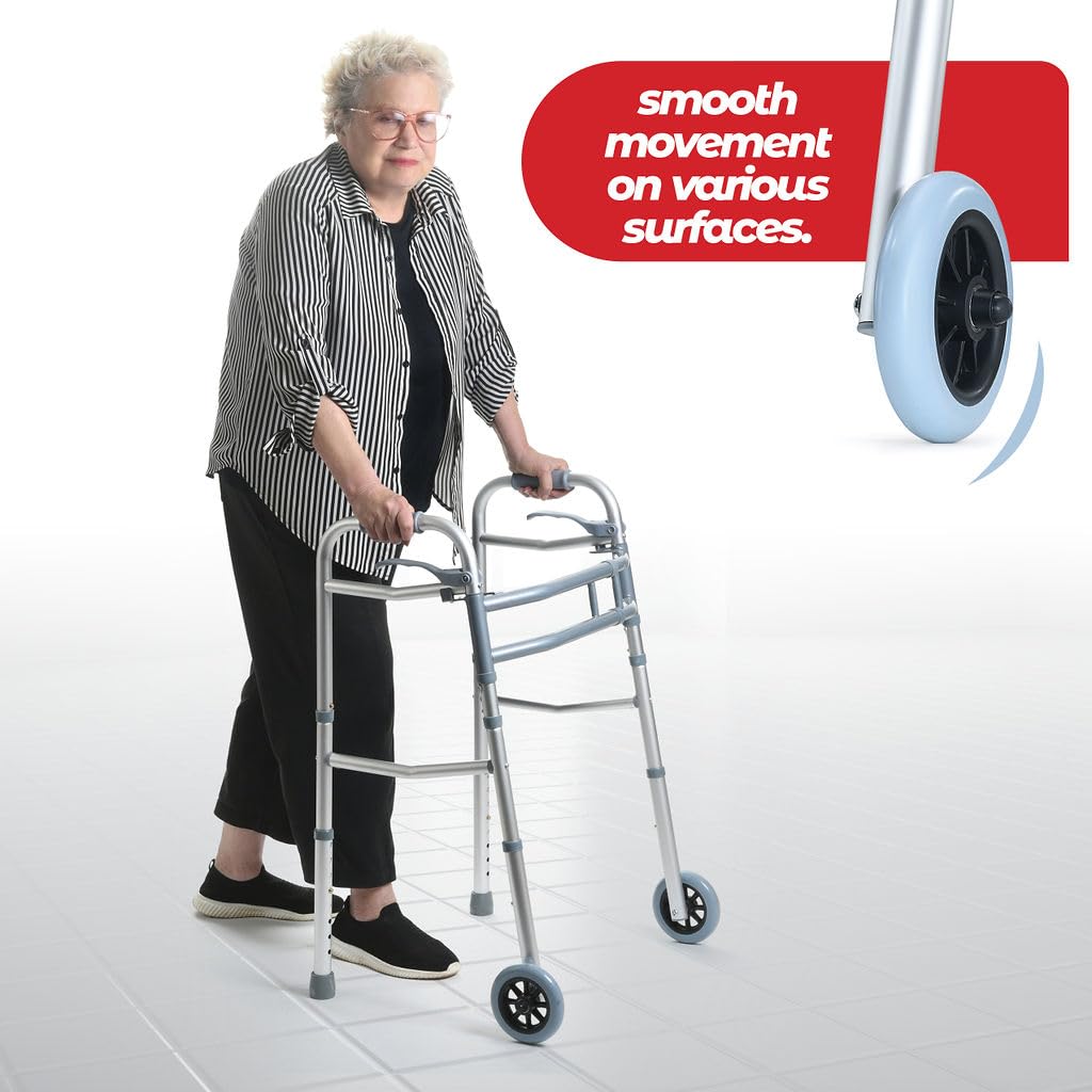 Walkers for Seniors Aluminum Lightweight Walker with Wheels,