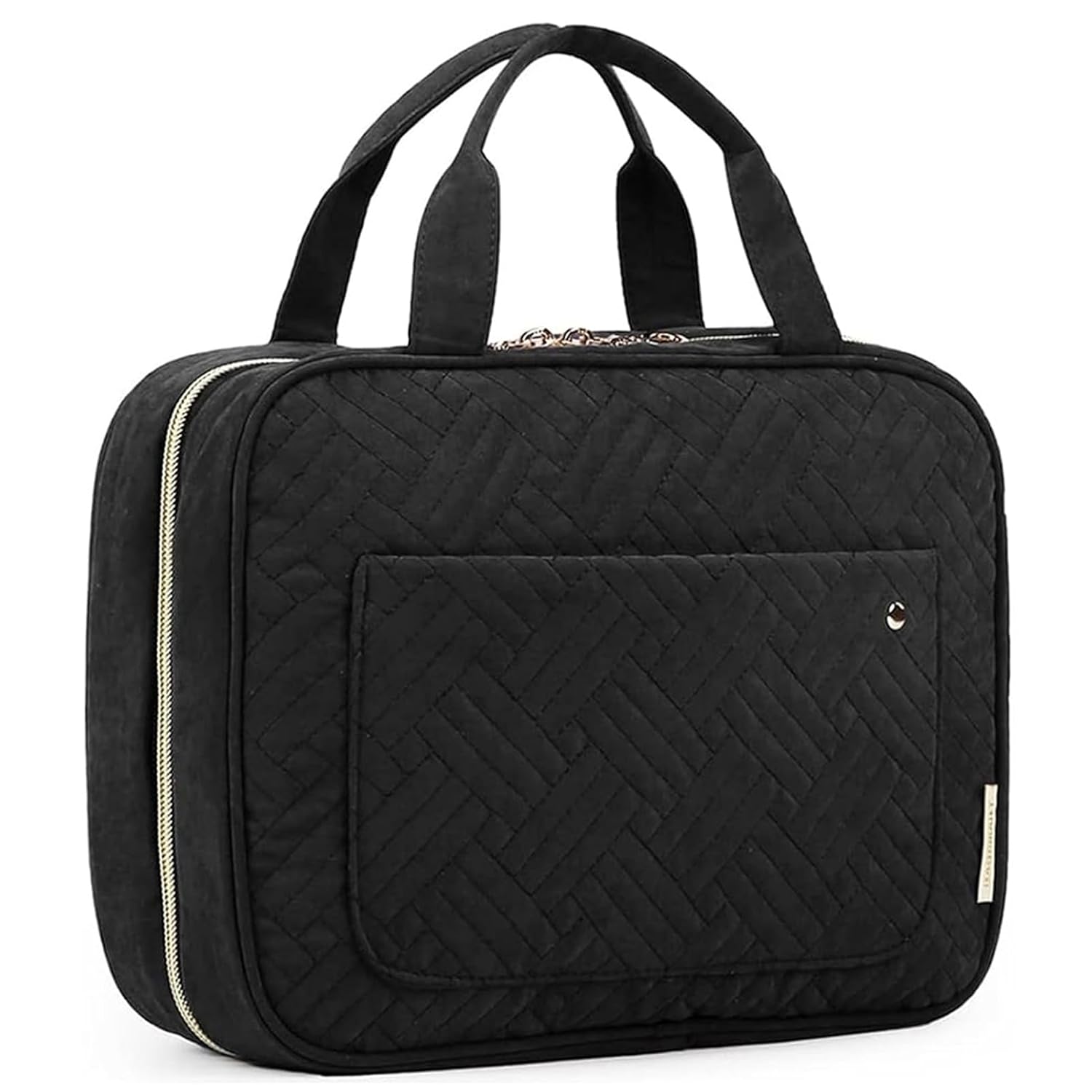 Buy now BAGSMART Toiletry Bag Travel Bag with Hanging Hook, Water-resistant Makeup Cosmetic Bag Travel Organizer for Accessories, Shampoo, Full-size Container, Toiletries (Baby Pink, Medium) Large Black at indiglob india