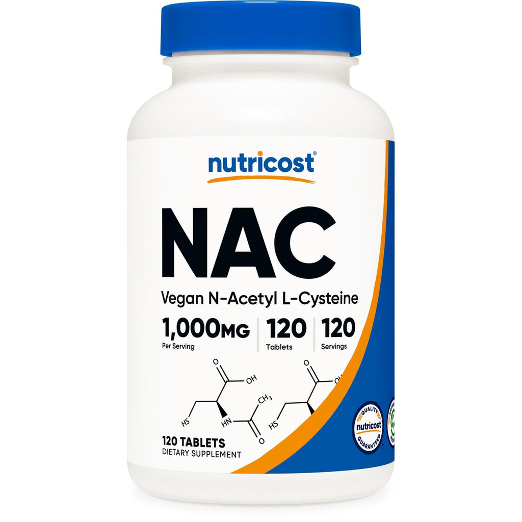 Nutricost N-Acetyl L-Cysteine (NAC) 1000mg, 120 Vegan Tablets, Gluten Free
