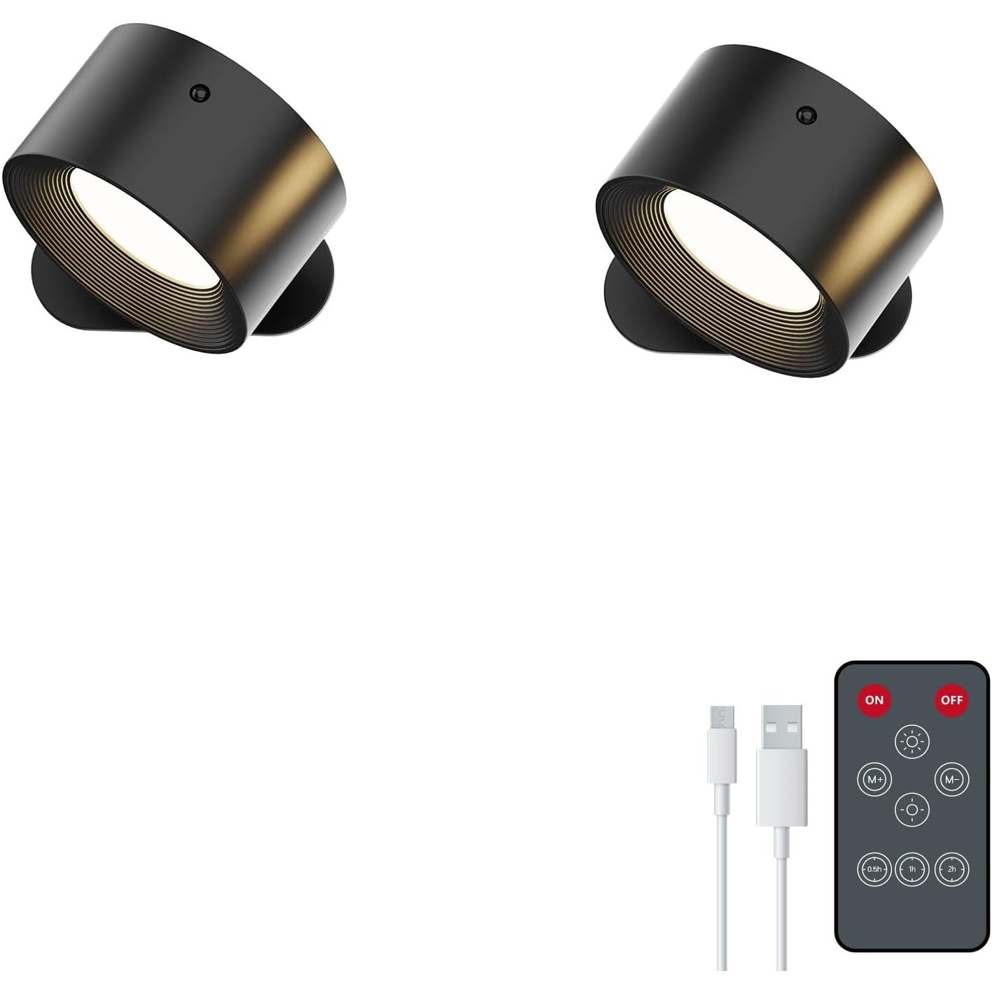 Buy now LED Wall Sconce, Wall Mounted Lamp with Rechargeable Battery Operated USB Port 3 Color Temperature & 3 Brightness Level 360°Rotate Magnetic Ball, Cordless Light for Reading Study Bedside Black-B at indiglob india
