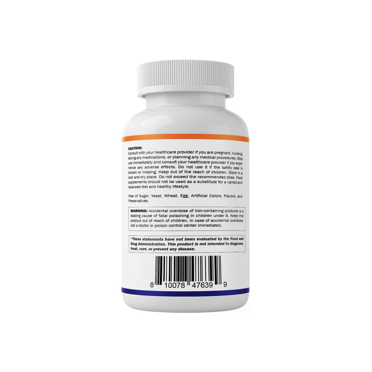 Vitamatic Ferrous Fumarate 325 mg + Vitamin C 100 mg (104 mg Elemental Iron) – High Potency Iron Supplement – Gentle on Stomach, 120 Coated Tablets, Made in USA