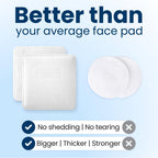Clean Skin Club Clean² Pads 2.0 [NEW & Improved Edges] Guaranteed Not to Shed & Tear Face Pads, Unique Triple Layers, Textured & Ultra Soft Side, Organic Disposable Cotton, Pair with Makeup Remover