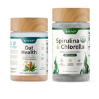 Snap Supplements Gut Health Supplement & Organic Spirulina Chlorella Bundle | Lipase Supplement, Probiotic Greens–Supports Digestion, Detox, Energy & Immune Health, 50 + 120 Vegan Capsules 30-Day Supply