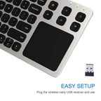 Buy now Arteck 2.4G Wireless Touch TV Keyboard with Easy Media Control and Built-in Touchpad Mouse Solid Stainless Ultra Compact Full Size Keyboard -Connected Computer, Smart TV, HTPC at indiglob india
