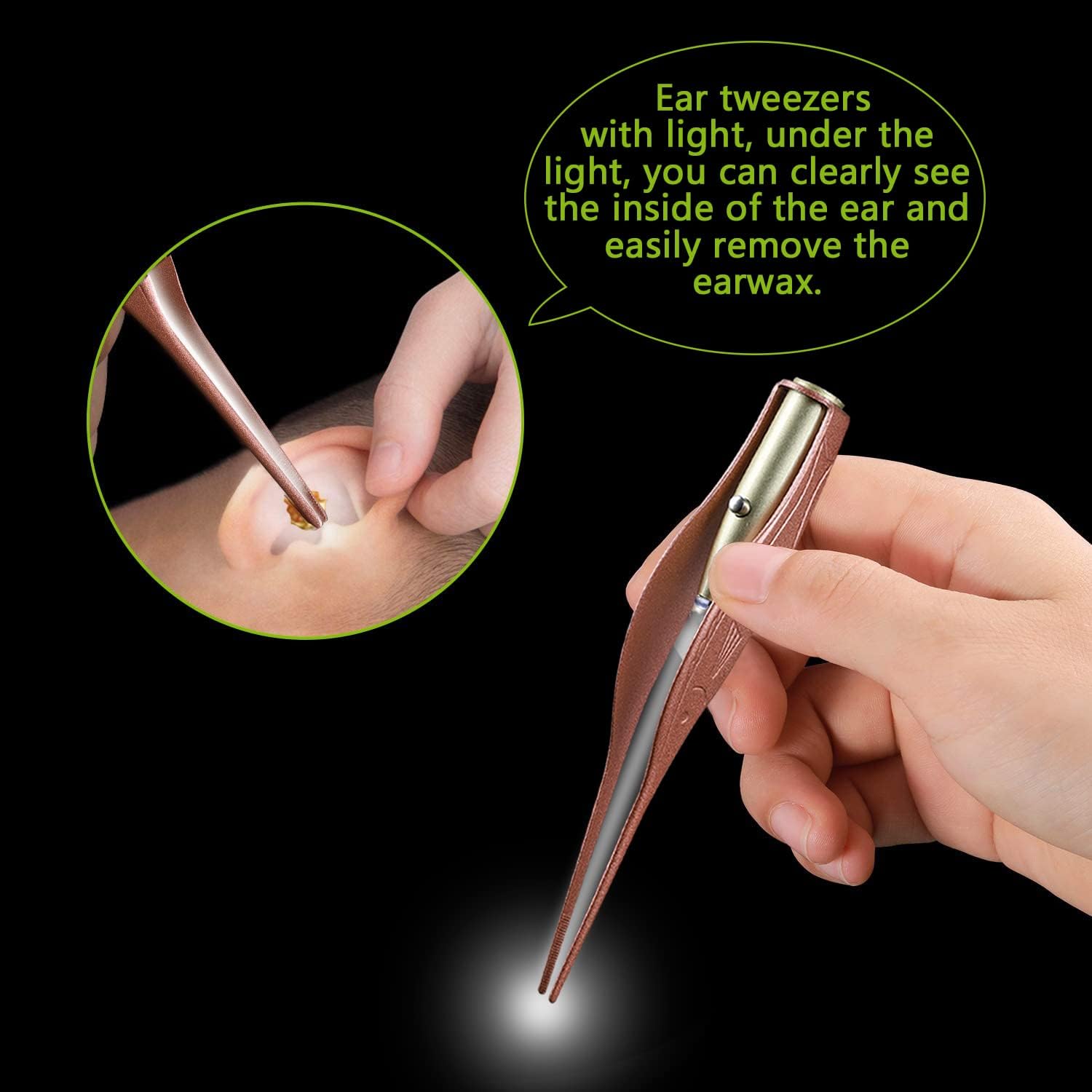 Buy now 4 Pack Ear Pick with Light, Ear Cleaner Ear Wax Removal Tool Kit for Kids and Adults, Ear Picks Digger & Tweezers & Spiral Spring Ear Spoon Set with Storage Box (Rose Gold) at indiglob india