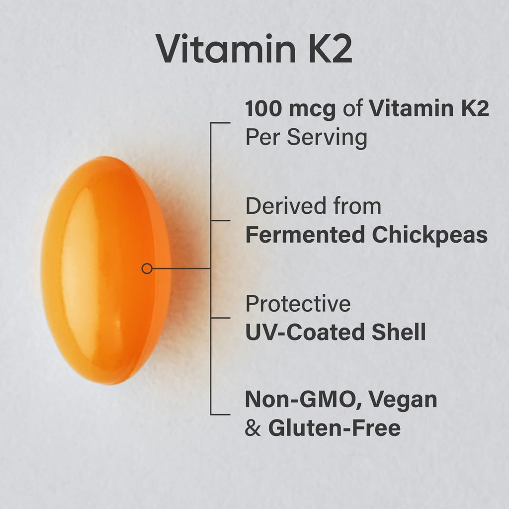 Sports Research® Vitamin K2 as MK-7 100mcg, 60 Count Plantgels™ | Supports Bone & Heart Health w/Highly Bioavailable MK-7 & Coconut MCT oil for Better Absorption · Plant-Based, Soy-Free