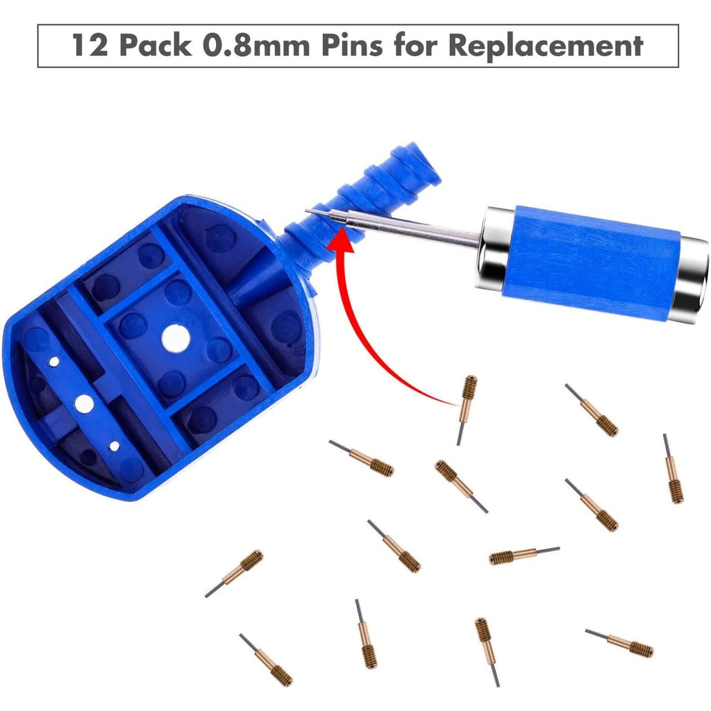 Buy now Cridoz Watch Link Removal Tool Kit - Replacement Pins and Pin Punches for Bracelet Sizing, Strap Adjustment and Repair at indiglob india