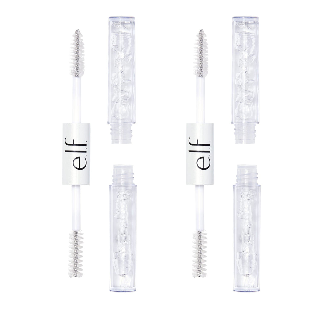e.l.f. Clear Lash & Brow Mascara Gel, Dual-Sided Flexible Hold, Long-Lasting Clear Formula for Natural-Looking Brows & Defined Lashes