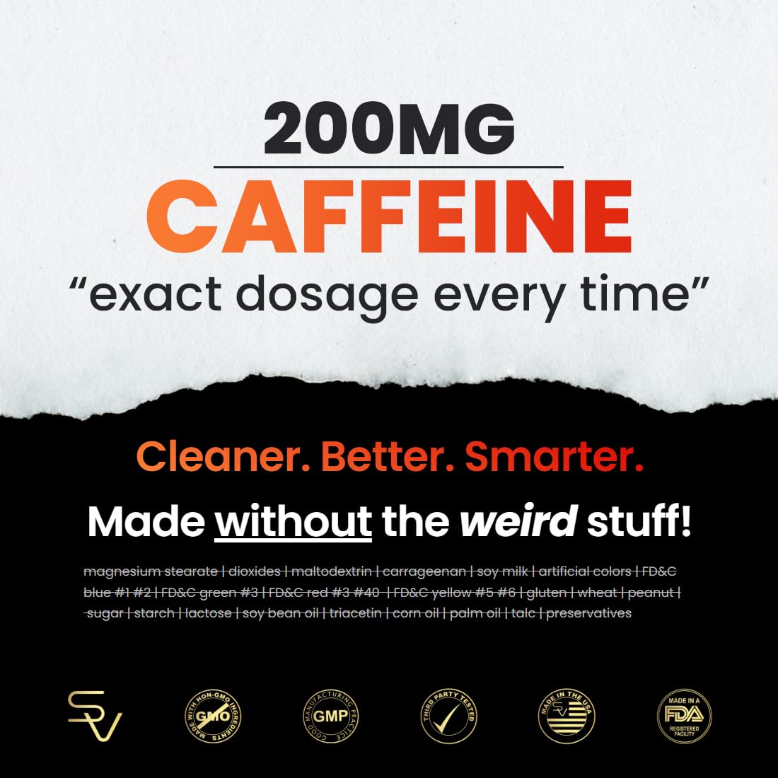 Caffeine Pills 200mg with 100mg L-Theanine & Coconut MCT Oil, 50 Softgels