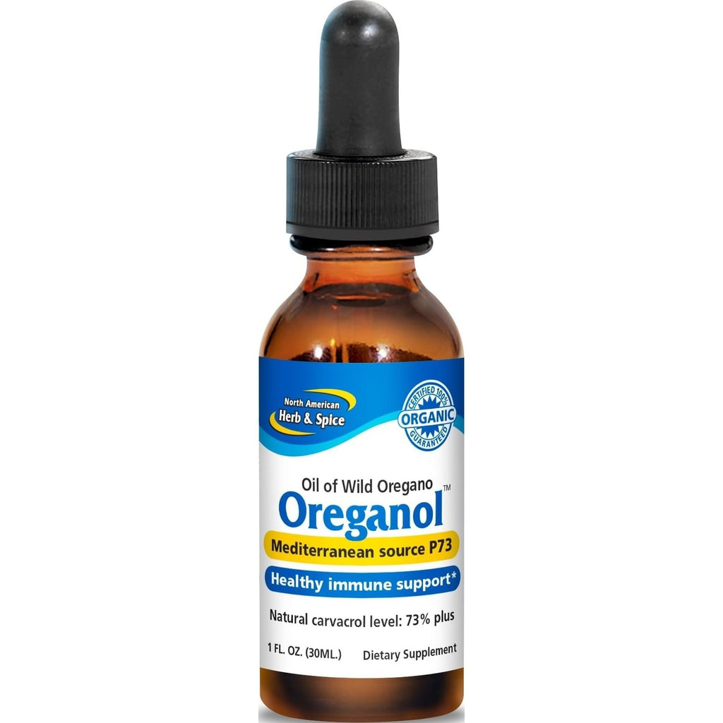 NORTH AMERICAN HERB & SPICE Oreganol - 1 fl. oz. - Unprocessed, Wild, Organic Oregano Oil - Mediterranean Source P73 - Non-GMO - 432 Servings