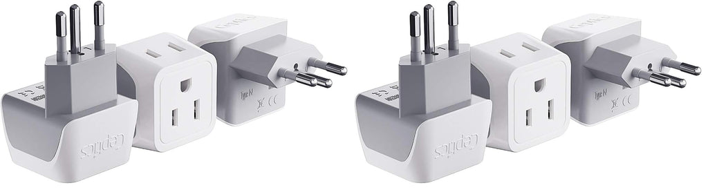 Buy now Ceptics Schuko Germany, France Plug Adapter, Dual Input - Ultra Compact Light Weight - Usa to Russia, South Korea Travel Adaptor Plug - Type E/F (3 Pack) at indiglob india