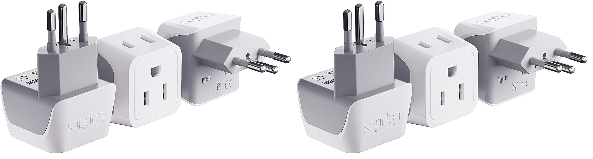 Buy now Ceptics Schuko Germany, France Plug Adapter, Dual Input - Ultra Compact Light Weight - Usa to Russia, South Korea Travel Adaptor Plug - Type E/F (3 Pack) at indiglob india