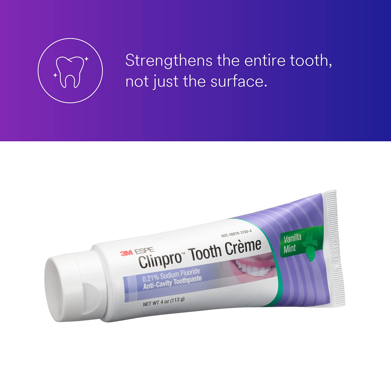 Buy now 3M Clinpro Tooth Creme 0.21% Sodium Fluoride Anti Cavity Toothpaste, Vanilla Mint at indiglob india