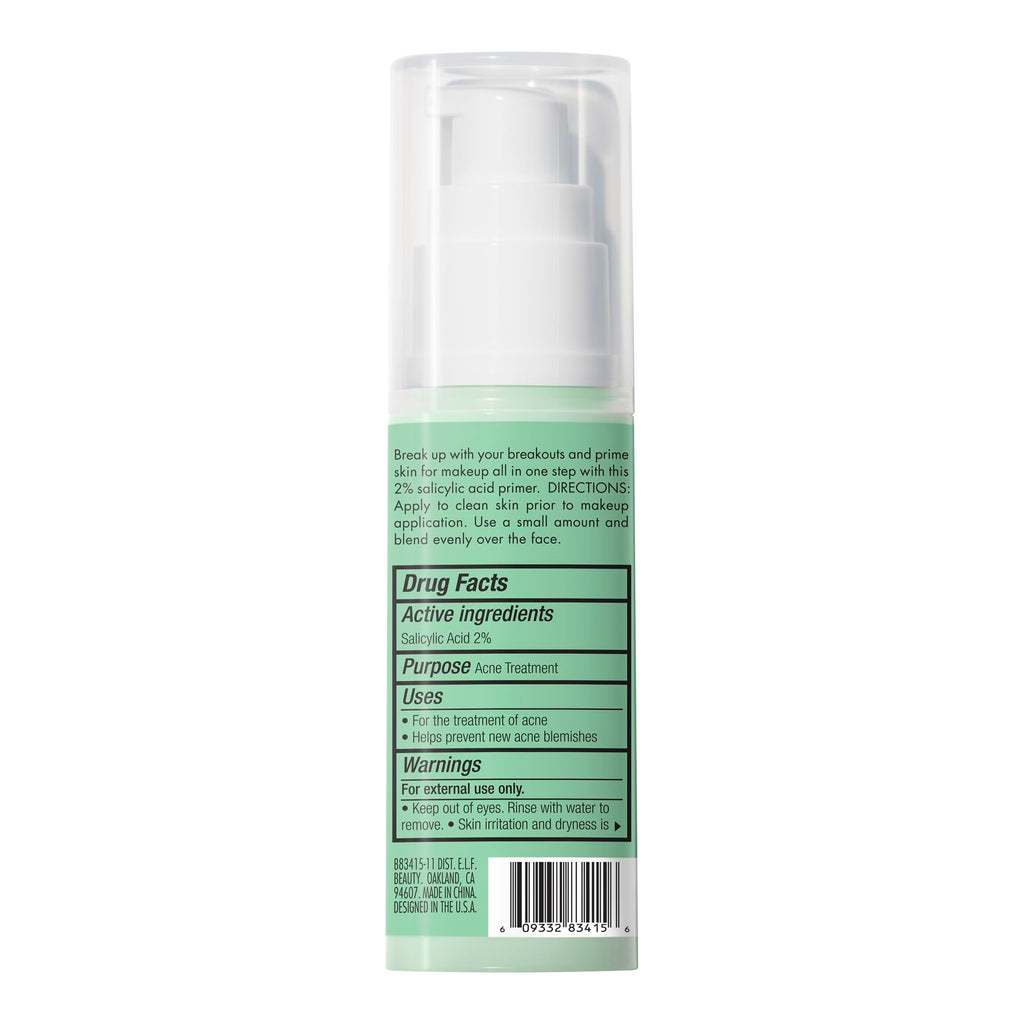 Buy now e.l.f. Blemish Control Face Primer, Soothing & Hydrating Makeup Primer For Fighting Blemishes, Grips Makeup To Last, Vegan & Cruelty-free, Large at indiglob india