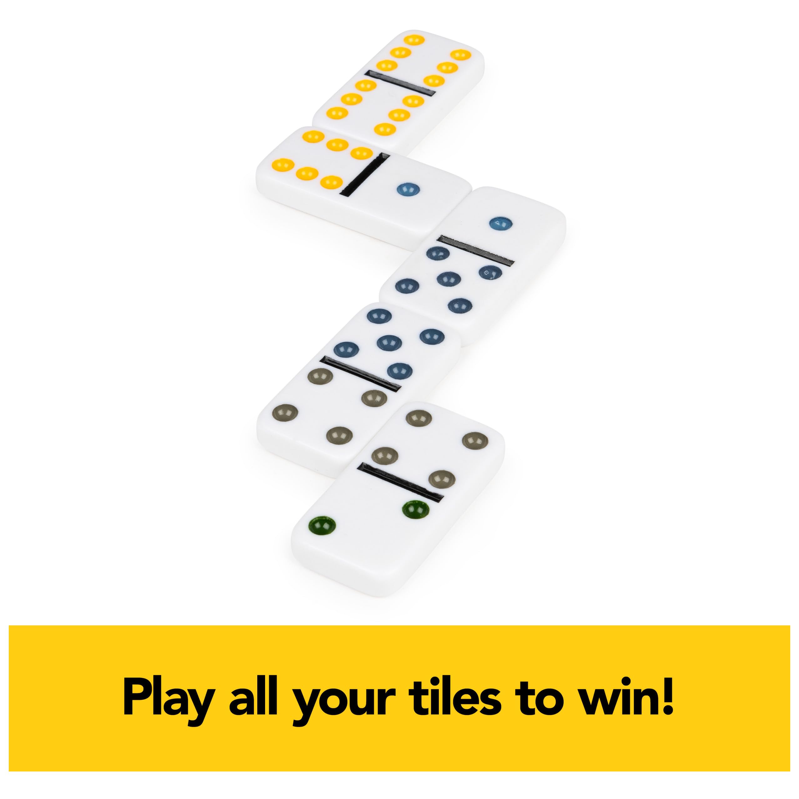 Buy now Spin Master Games, Mexican Train Dominoes Set in Aluminum Carry Case, Includes Colorful Trains for Fun-Filled Family Game Night, for Kids & Family, 2-8 Players, for Ages 8 & Up at indiglob india