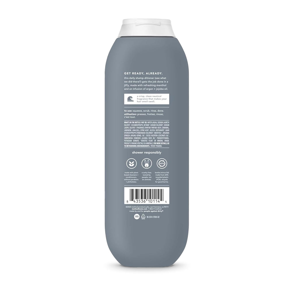method men 2-in-1 Shampoo and Conditioner, Sea + Surf, 14 fl oz | Cleans and Conditions with Argan and Jojoba Oil - Made without Parabens