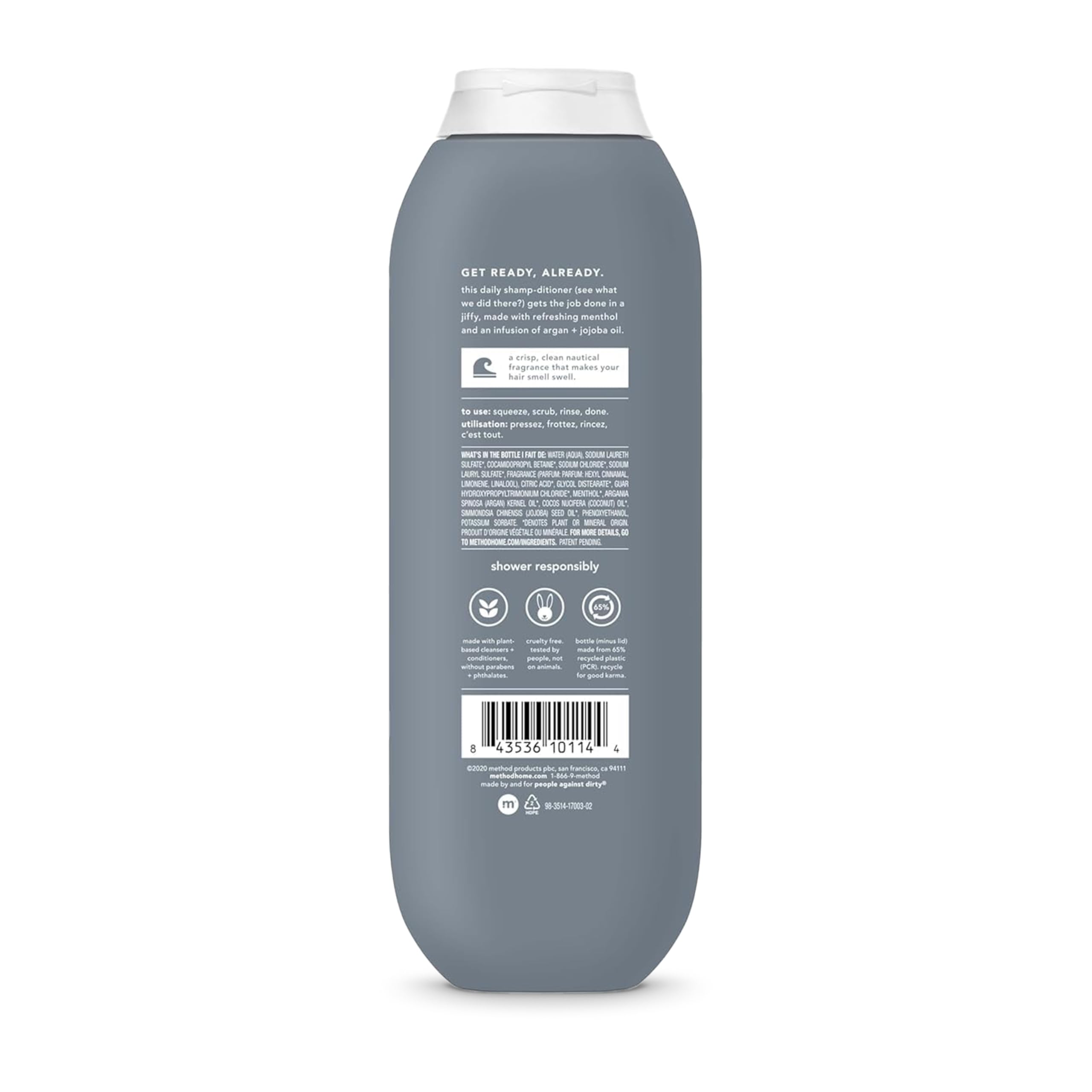 method men 2-in-1 Shampoo and Conditioner, Sea + Surf, 14 fl oz | Cleans and Conditions with Argan and Jojoba Oil - Made without Parabens