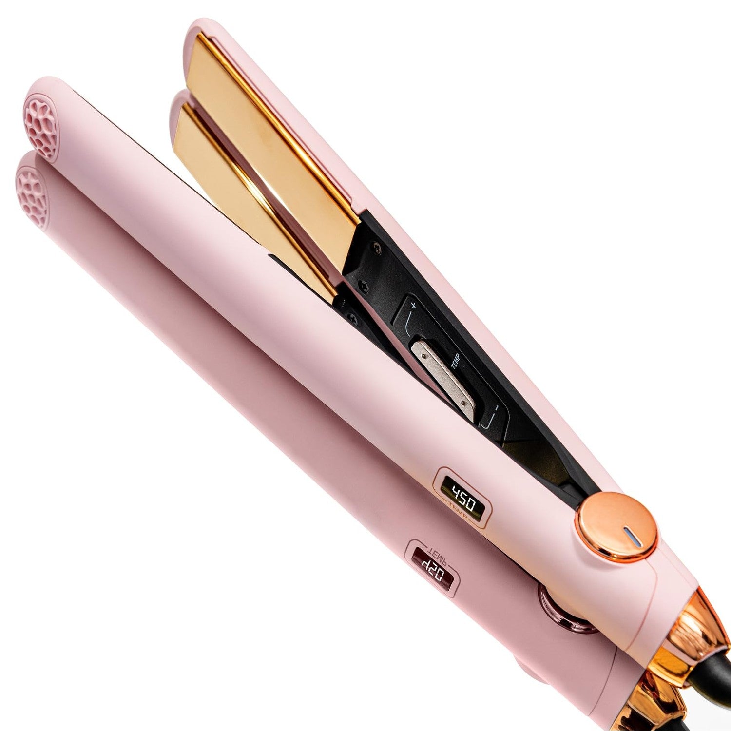 TYMO Flat Iron Hair Straightener and Curler 2 in 1 with 10s Fast Heating, 1 Inch Professional Titanium Straightening Curling Iron with 32 Adjustable Temp and Automatic Shut Off, Champagne
