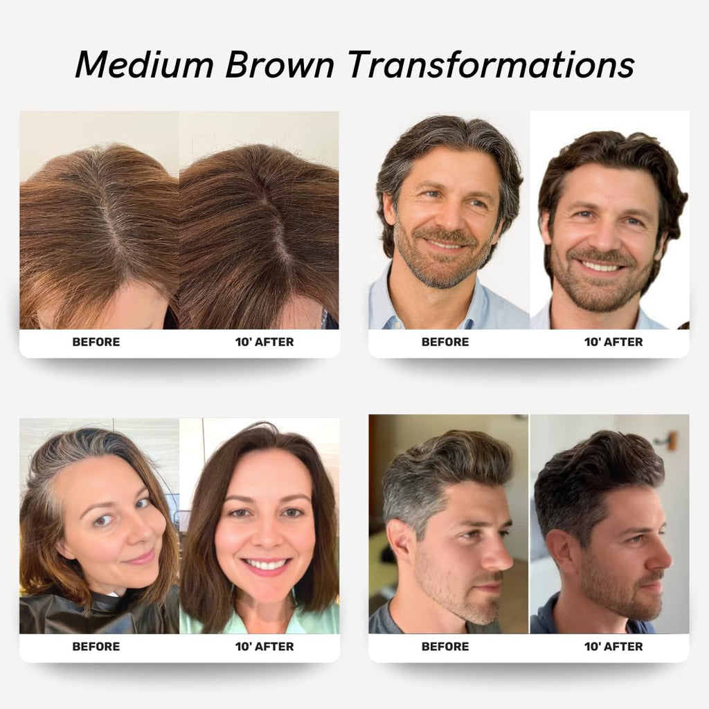 Polar Hair Dye Shampoo Medium Brown Hair Dye Color Shampoo for Gray Hair | 3-in-1 for Men and Women | Vegan, Ammonia-Free, Easy 10-Minute Use - 6.76 fl oz