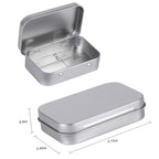 Tamicy Metal Rectangular Empty Hinged Tins, Pack of 40, Silver