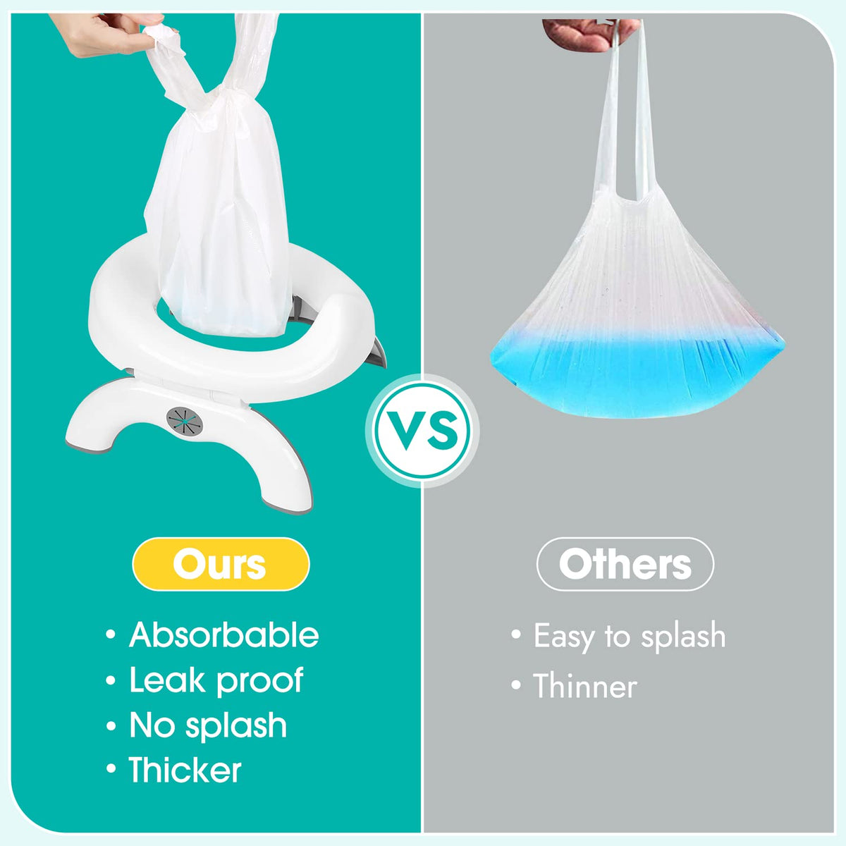 [60 Counts] Disposable Potty Liners compatible with OXO Tot 2-in-1 Go Potty