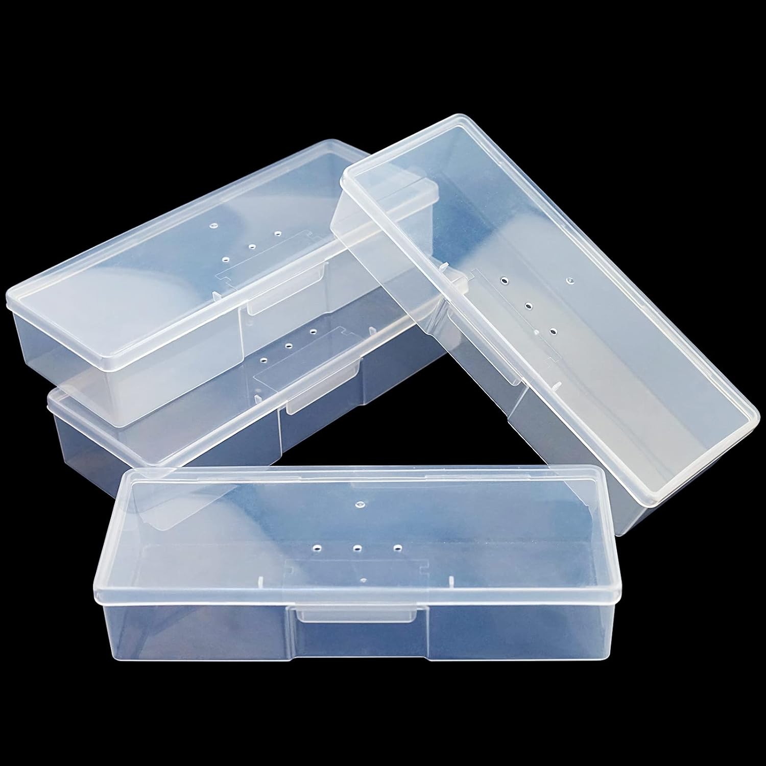 Buy now Clear Manicure Tool Box, Personal Nail Box Storage Case for Organizing, Plastic Nail Tool Box for Manicure Pedicure Kit (4pcs) 4pcs at indiglob india